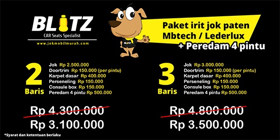 Promo jok paten mbtech, peredam automat
