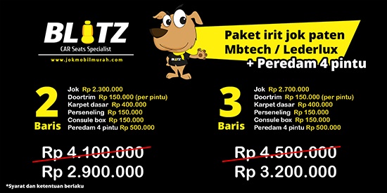 Promo jok paten mbtech, peredam automat